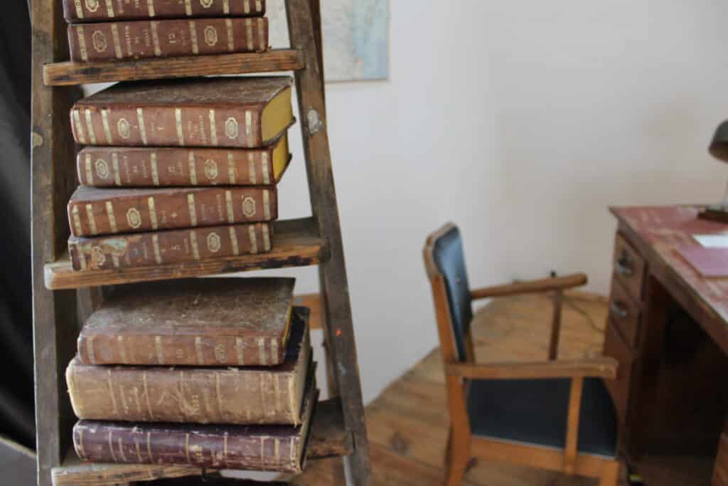 Old books in the Loft | La Colonie Aubrac