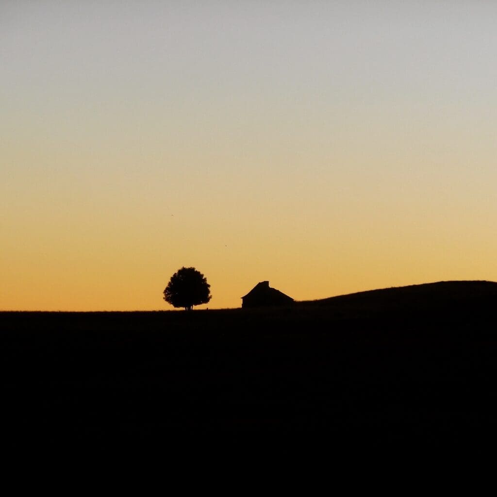 L'Aubrac au coucher du soleil